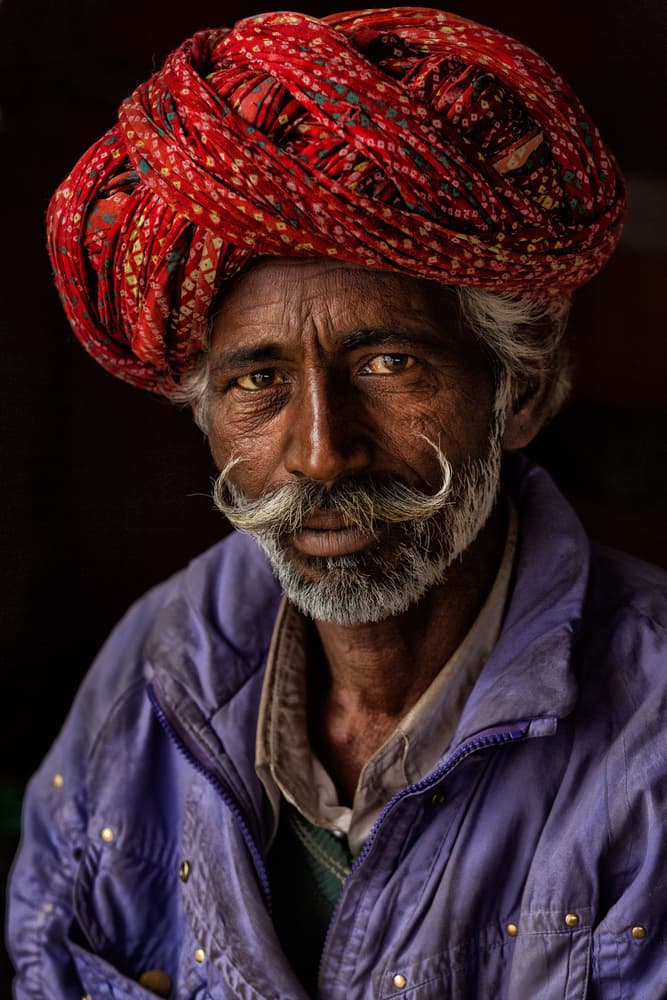 Striking Man Red Turban by Haitham AL Farsi — canvas wall art