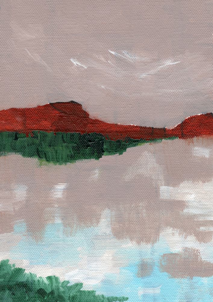 Red Mountain Reflection by Nikita Jariwala — canvas wall art