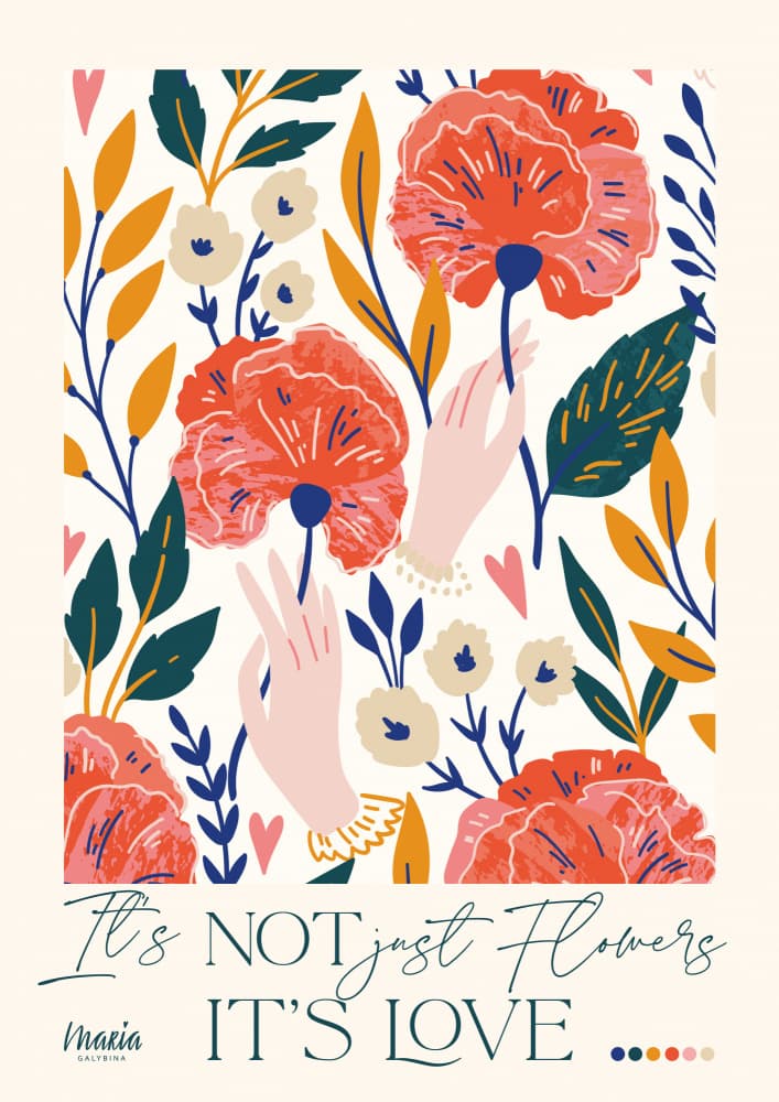 Poppies and Loving Hands by Maria Galybina — canvas wall art