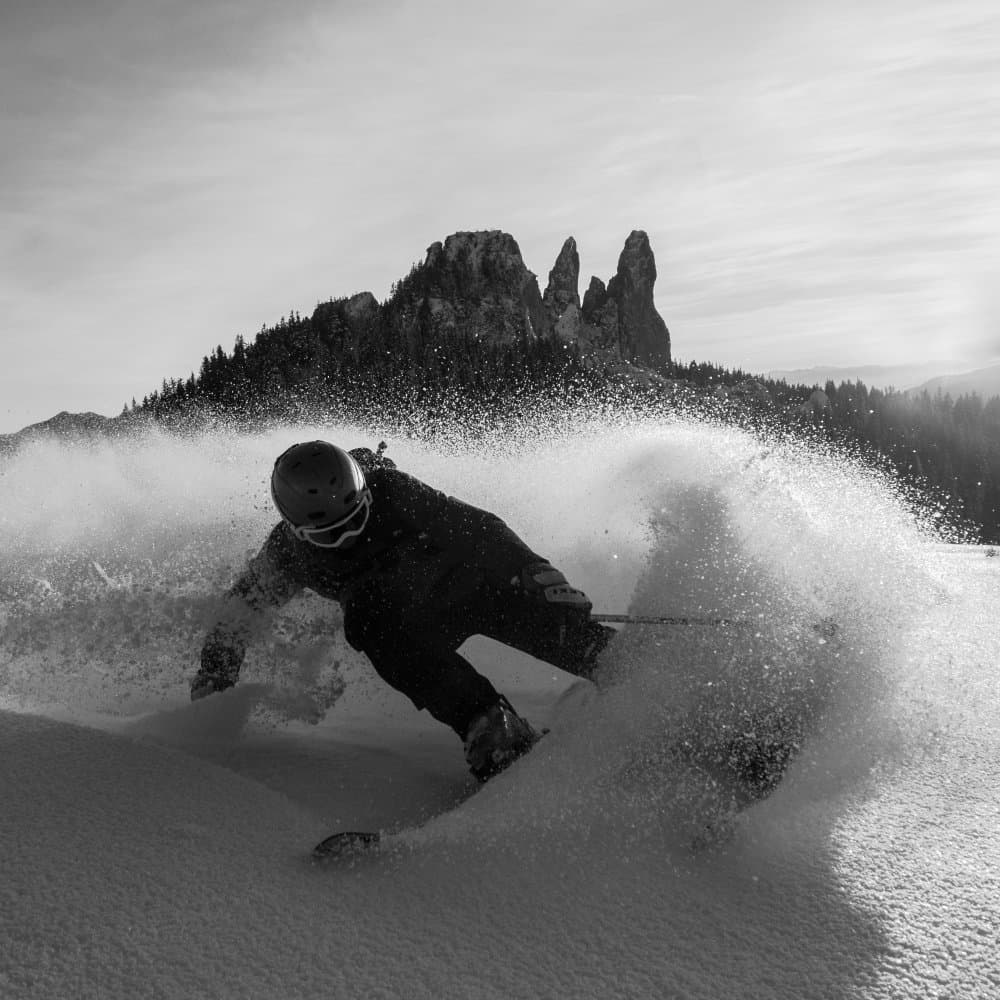 Mountain Powder Action by Marina Sveduneac — canvas wall art