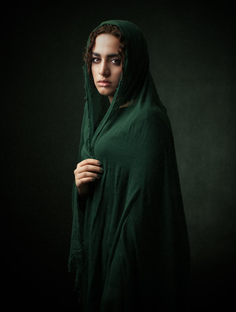 Mysterious Woman in Green by Mehdi Mokhtari — canvas wall art