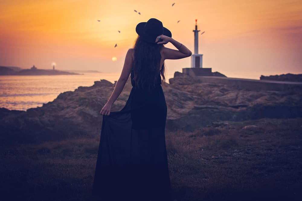 Sunset Lighthouse Serenity by David Vázquez L. — canvas wall art