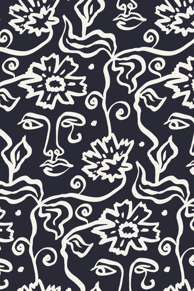 Midnight Floral Portraits by Anna Rose — canvas wall art