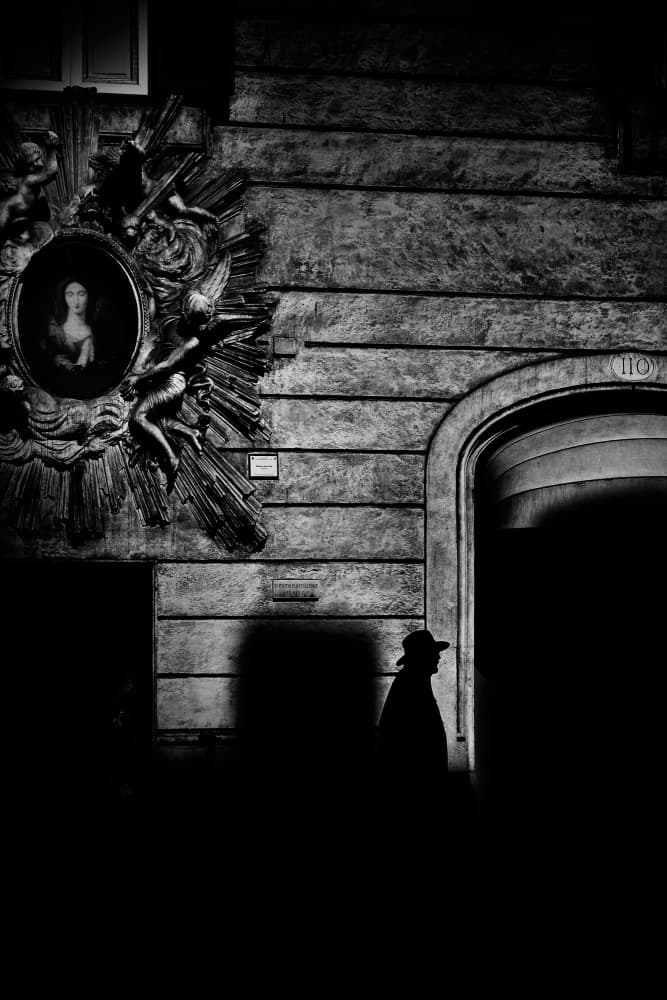 Dark Street Figure by Antonio Grambone — canvas wall art