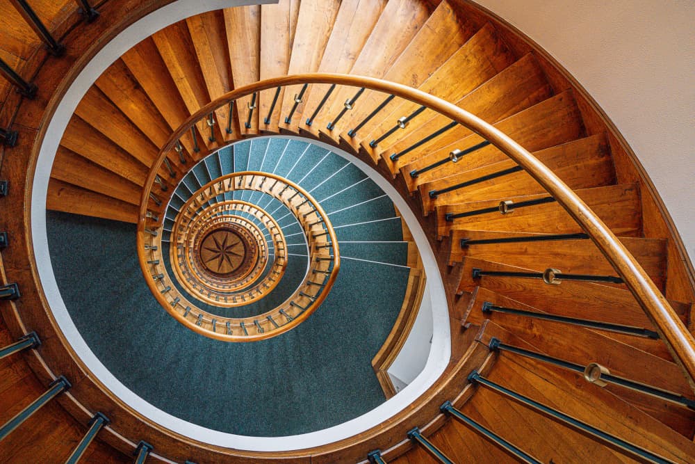 Elegant Spiral Staircase by Rene Tenteris — canvas wall art