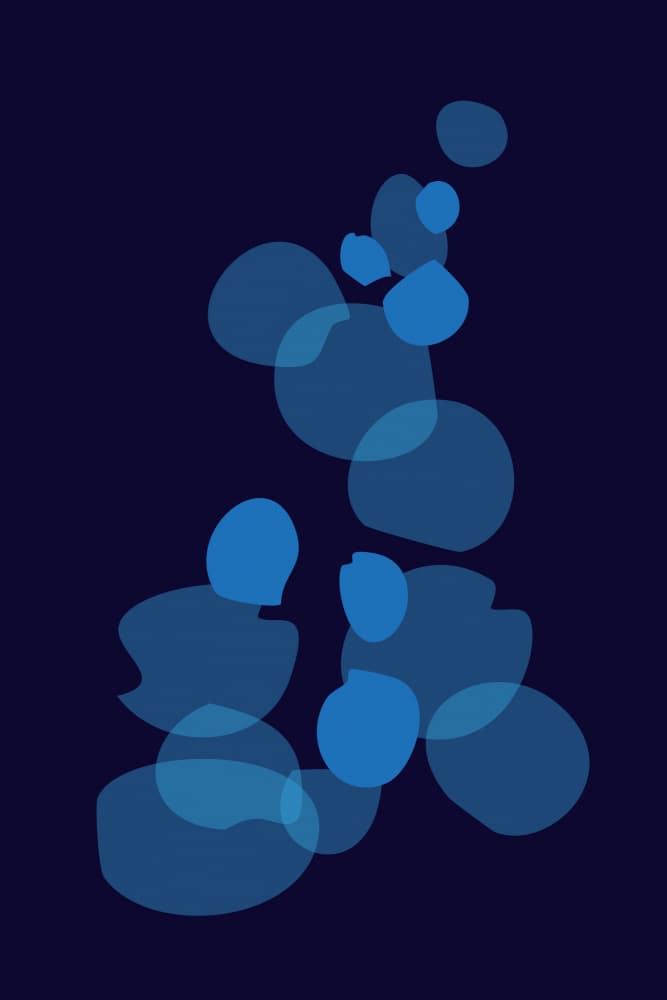 Ethereal Blue Forms by Yvonne Gustafsson — canvas wall art