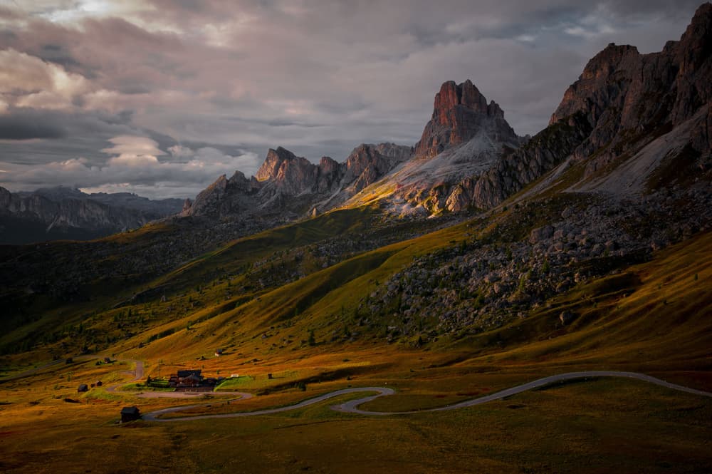 Golden Dolomites Valley by Alessandro Traverso — canvas wall art