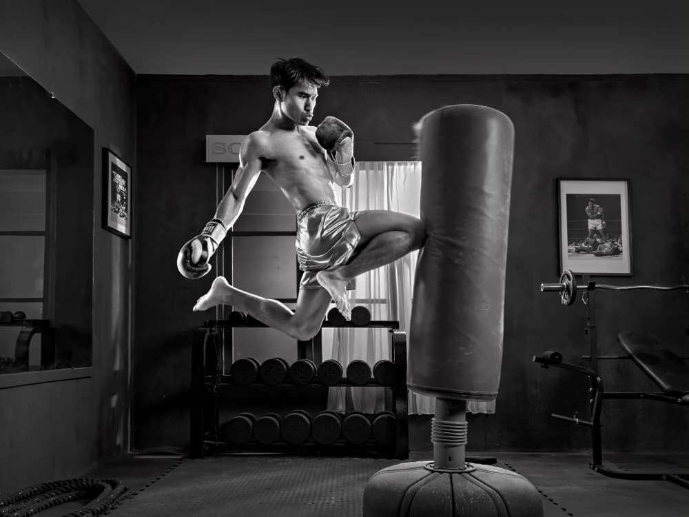 Powerful Gym Kick by Antonyus Bunjamin (Abe) — canvas wall art