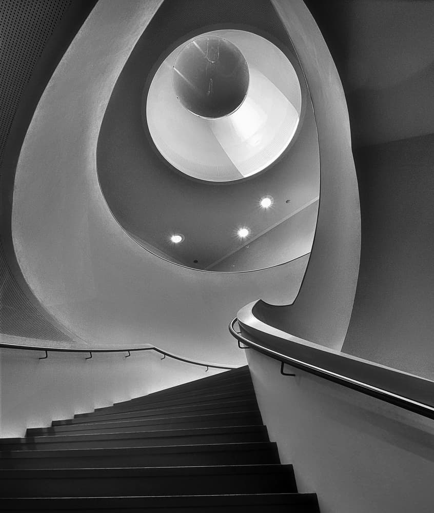 Elegant Curved Staircase by Henk van Maastricht — canvas wall art
