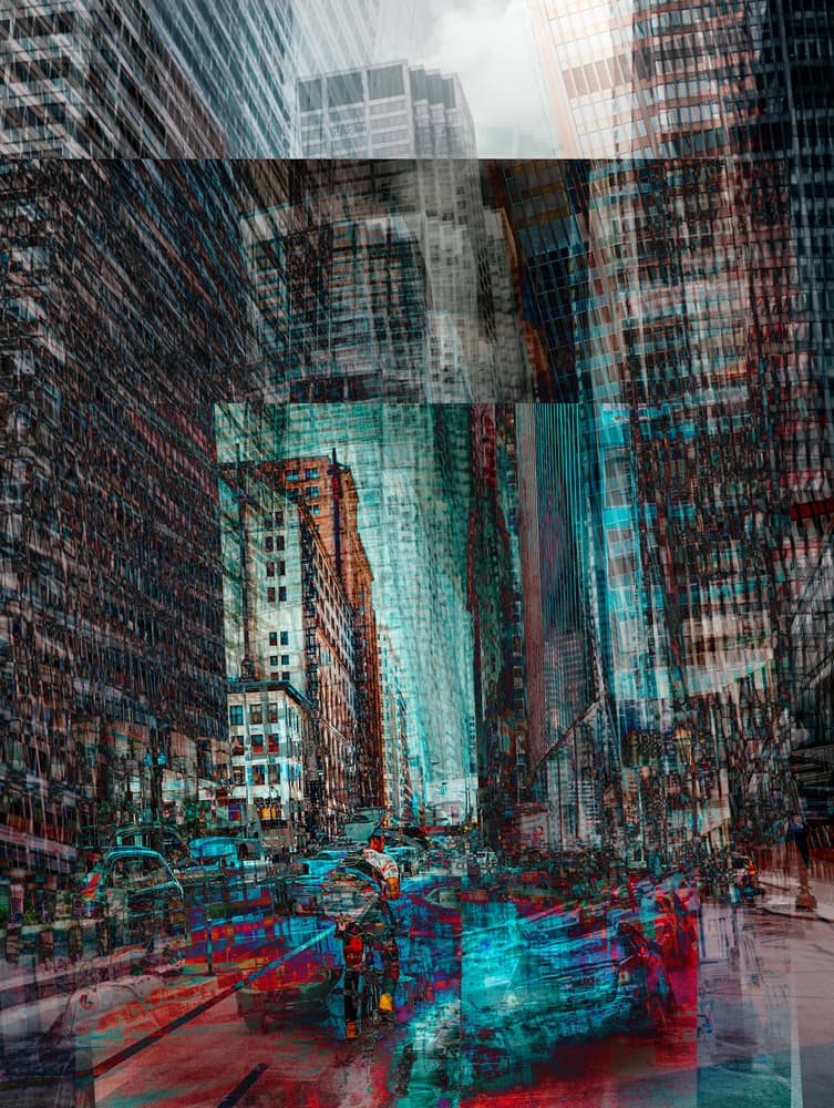 Dynamic City Layers by Carmine Chiriacò — canvas wall art