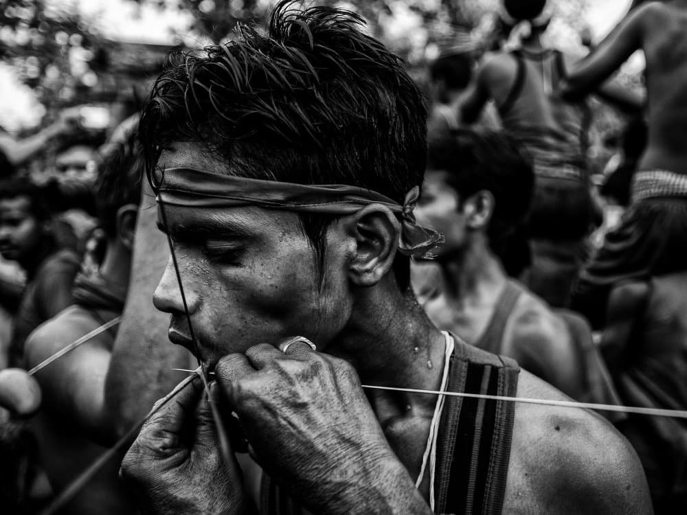 Intense Ritual Focus by Debarshi Mukherjee — canvas wall art