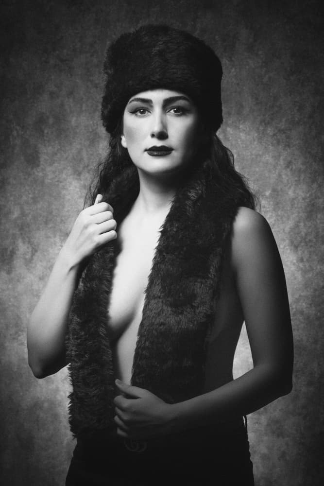 Elegant Woman In Fur by Glamour Studio — canvas wall art