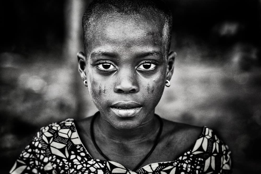 Intense Young Girl Portrait by Joxe Inazio Kuesta Garmendia — canvas wall art