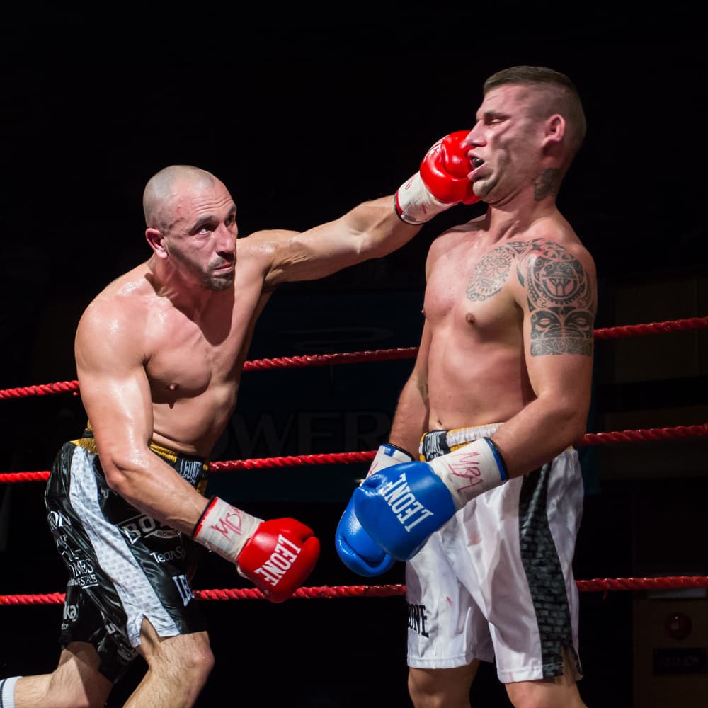 Intense Boxing Punch by Martin Agius — canvas wall art