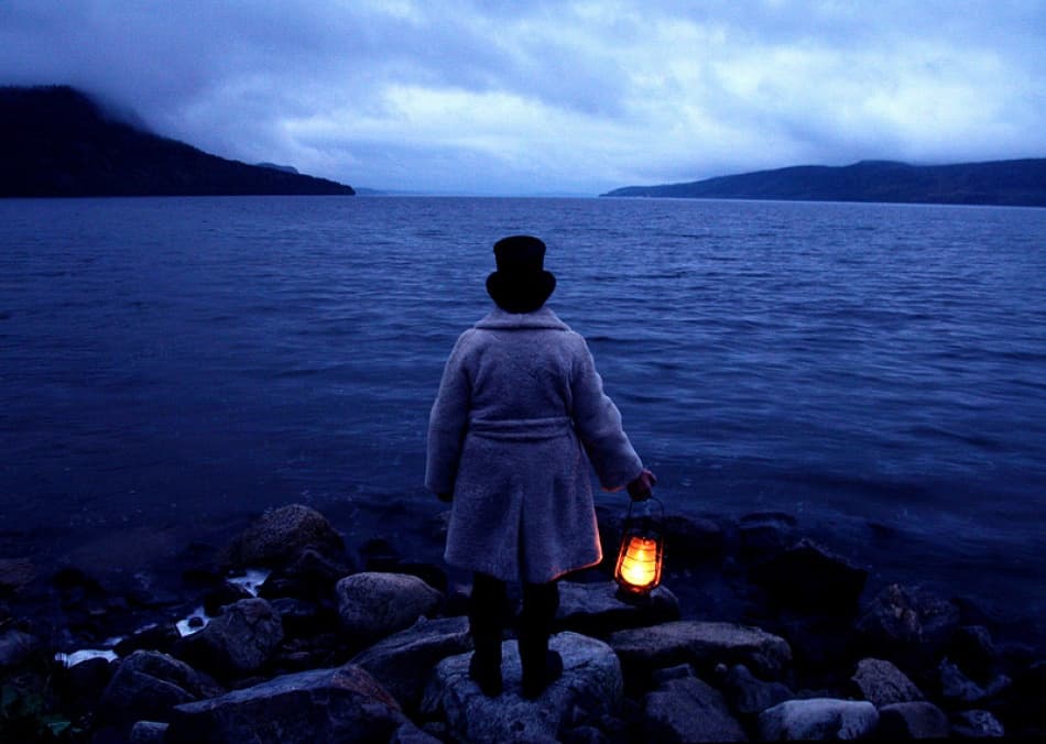 Lone Figure by Lake by Bror Johansson — canvas wall art