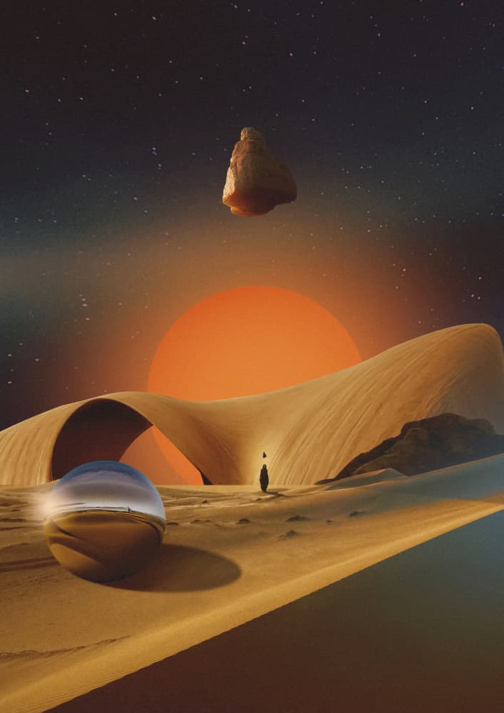 Cosmic Desert Journey by Fran Rodríguez — canvas wall art