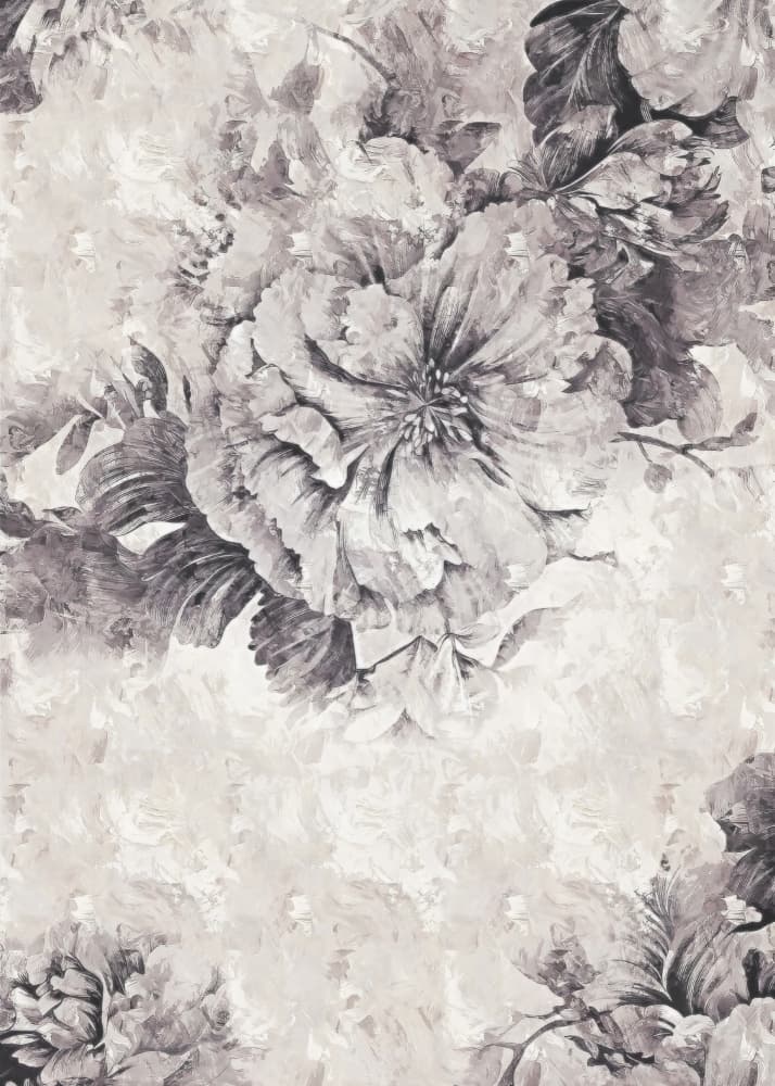 Painterly Grey Flowers by Rafal Kulik — canvas wall art