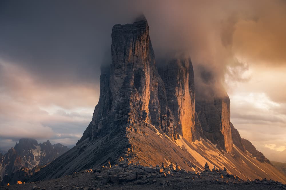 Golden Alpine Peaks by David Martin Castan — canvas wall art