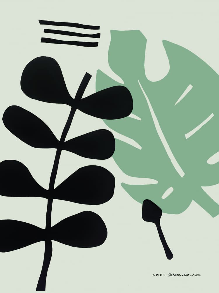 Minimalist Tropical Leaves by Awol Art Alex — canvas wall art
