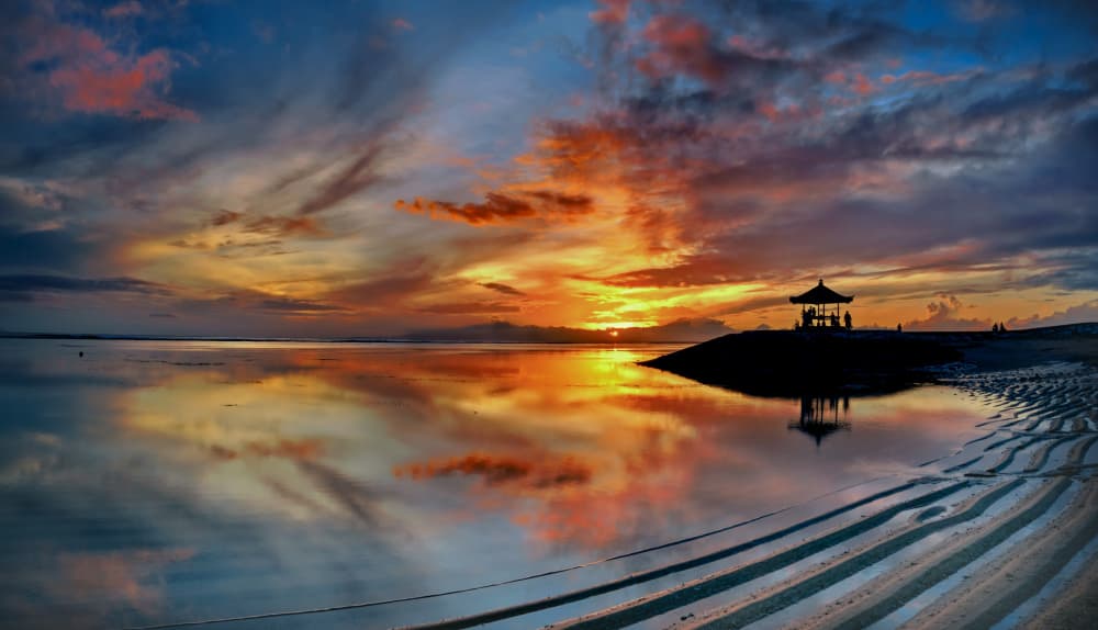 Vibrant Sunset Gazebo by Phil Green — canvas wall art