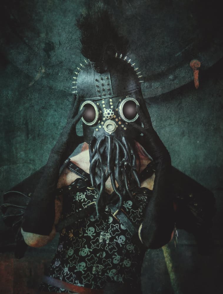 Steampunk Tentacle Mask by Nick Amanda — canvas wall art