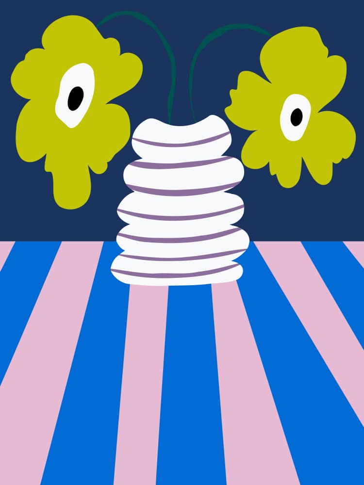 Vibrant Striped Still Life by Miho Art Studio — canvas wall art