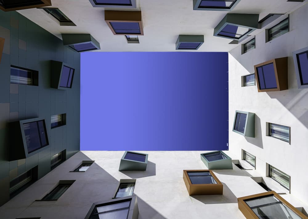 Blue Sky Architecture by Eugenio Pastor Benjumeda — canvas wall art