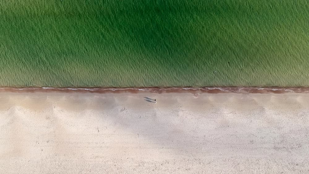 Green Ocean Beach Walk by Piotr Wrobel — canvas wall art