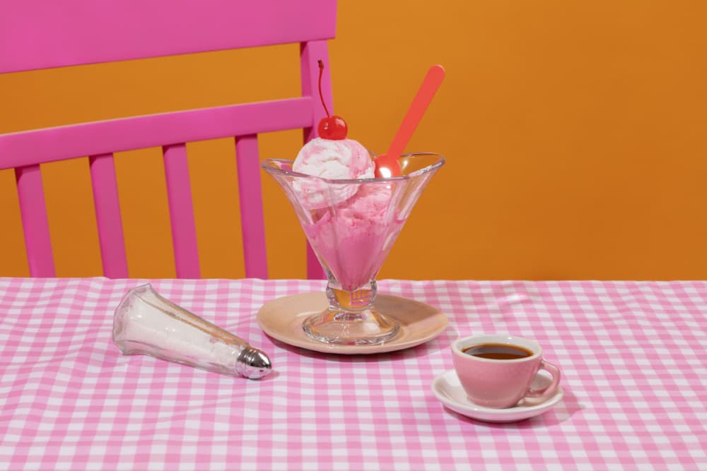 Retro Pink Sundae by Julia Ramiro — canvas wall art