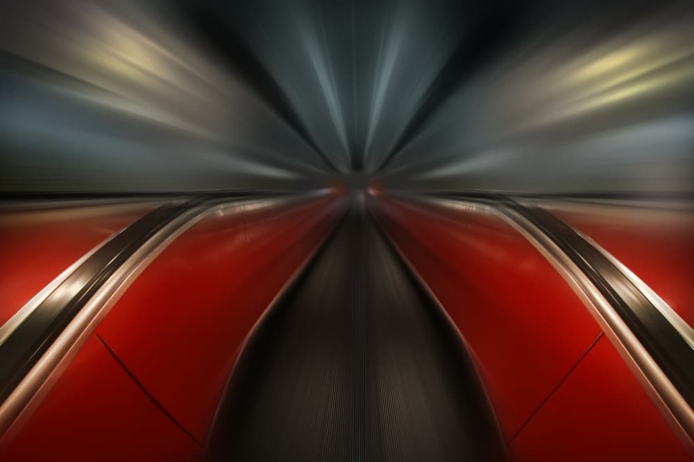 Rapid Red Motion by Hans-Wolfgang Hawerkamp — canvas wall art
