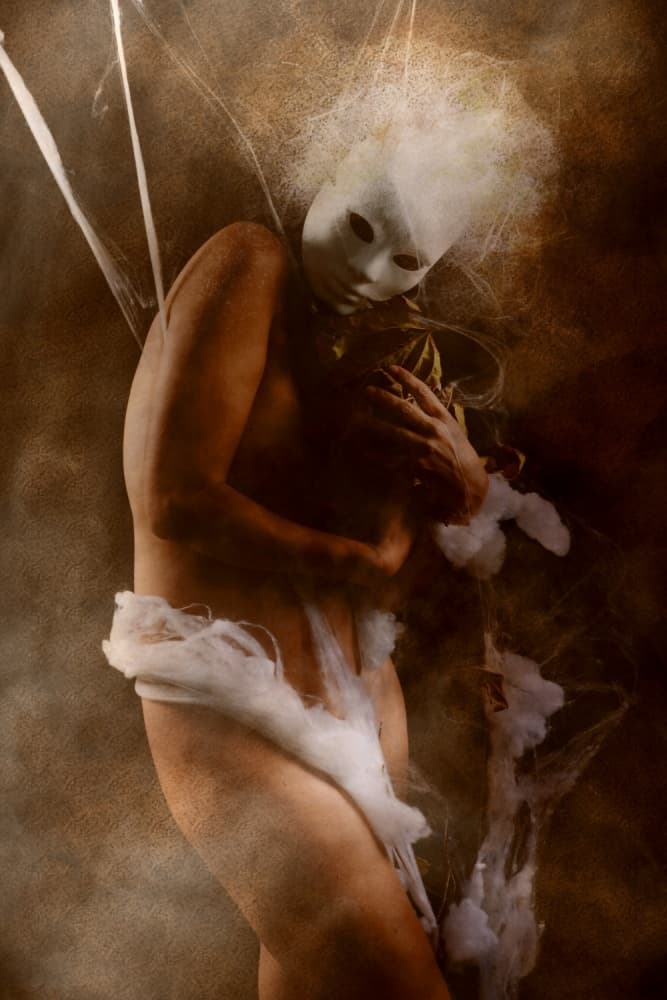Ethereal Masked Figure by Olga Mest — canvas wall art