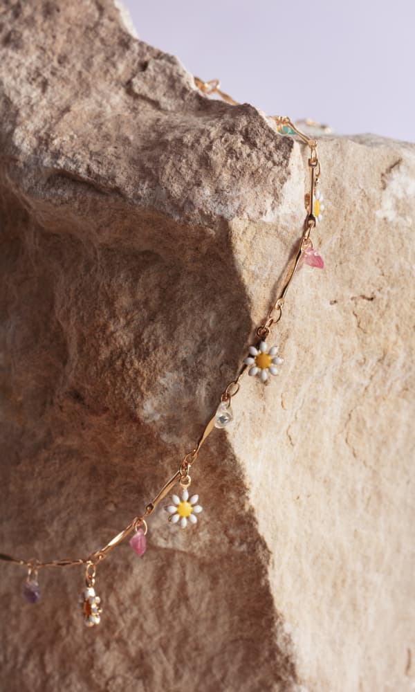 Charming Daisy Necklace by Julia Ramiro — canvas wall art