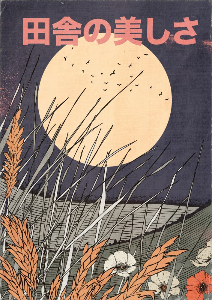 Japanese Country Moon by Nicholas — canvas wall art