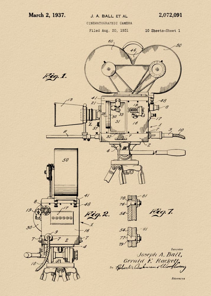 Vintage Film Camera Patent by Andreas Magnusson — canvas wall art