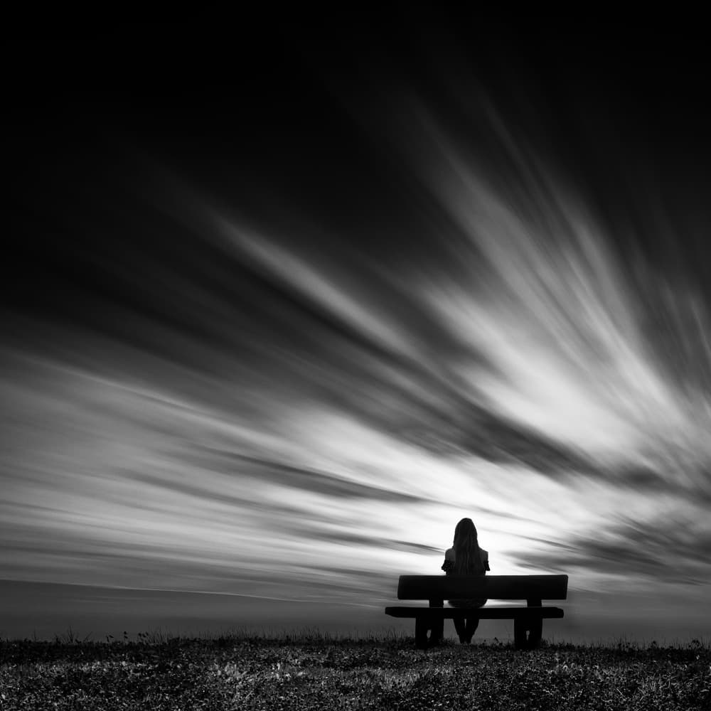 Woman Under Streaky Sky by Stefan Eisele — canvas wall art