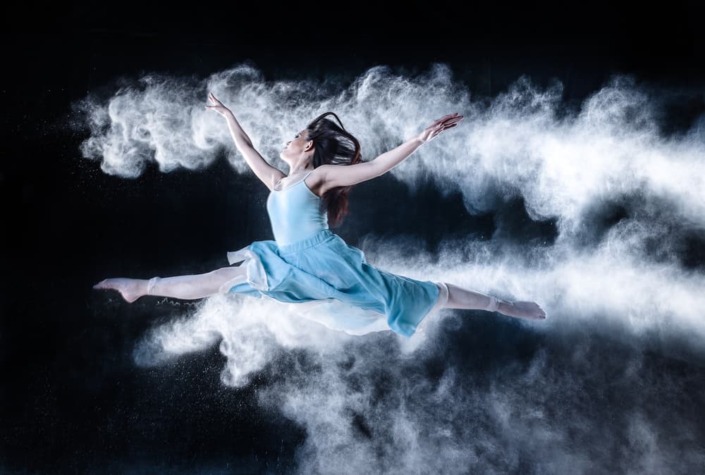 Powder Ballet Leap by Yudhistira Yogasara — canvas wall art
