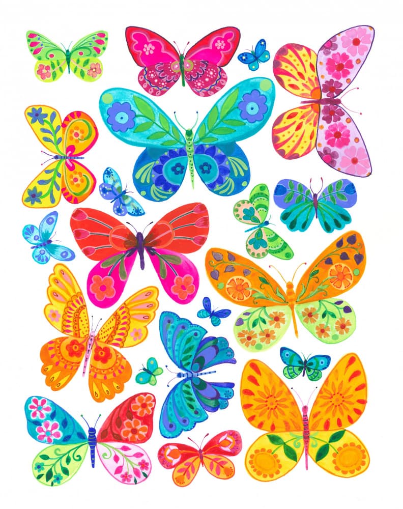 Colorful Butterflies by Isabelle Brent — canvas wall art