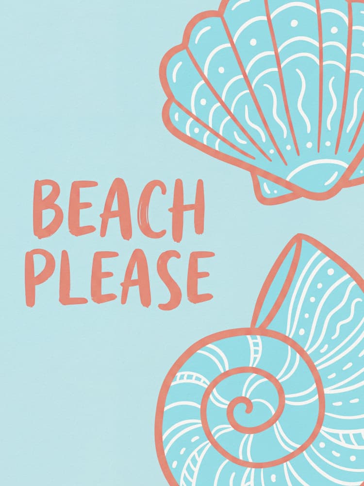 Beach Please Shells by Andreas Magnusson — canvas wall art