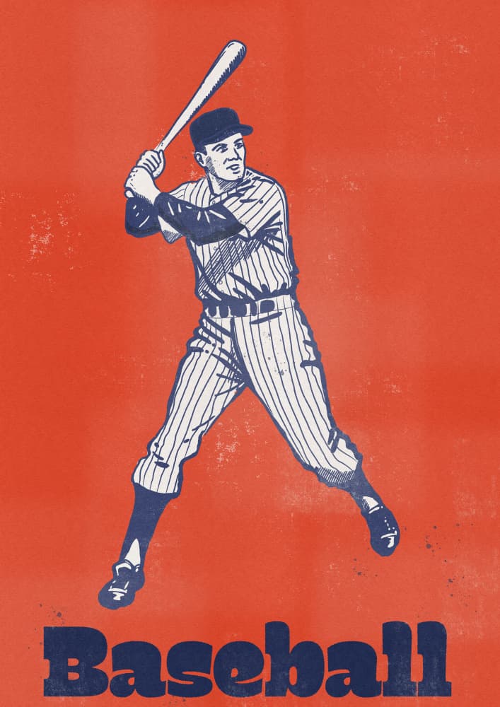 Vintage Baseball Batter by Nicholas — canvas wall art