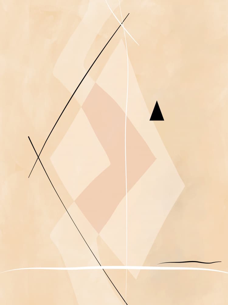 Geometric Blush Abstraction by Elena Ristova — canvas wall art