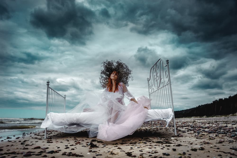 Ethereal Woman Ocean Bed by Ruslan Bolgov — canvas wall art