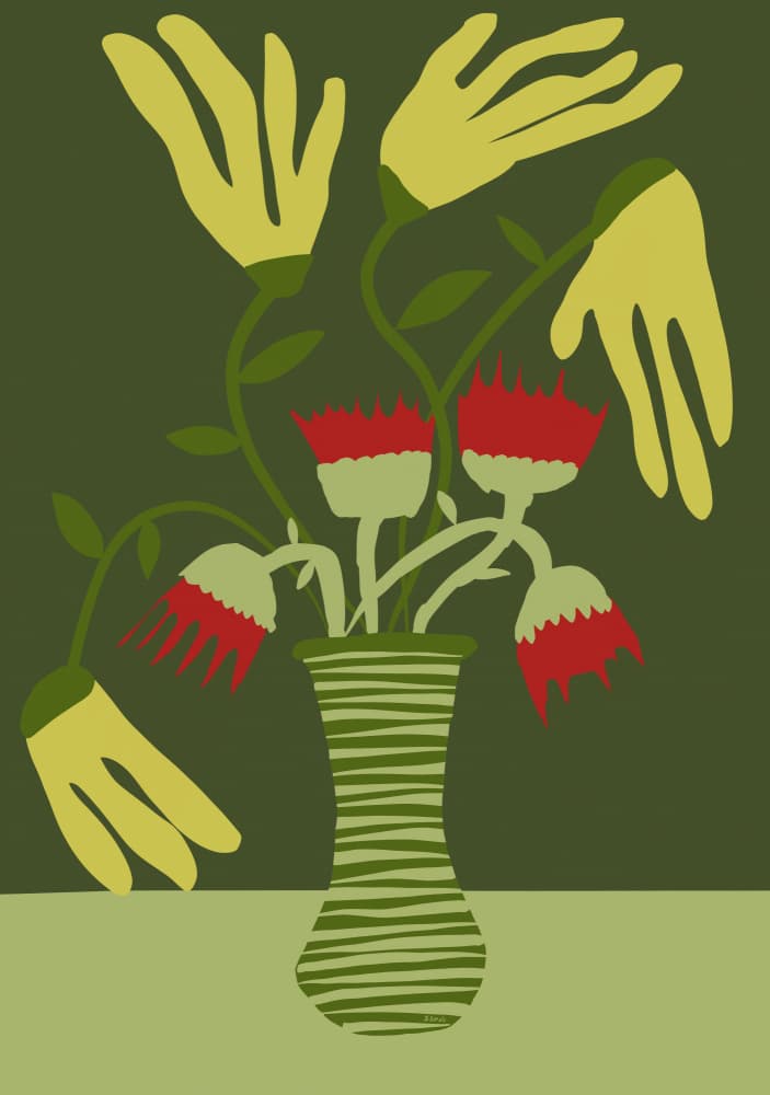 Floral Hands Still Life by Sharyn Bursic — canvas wall art