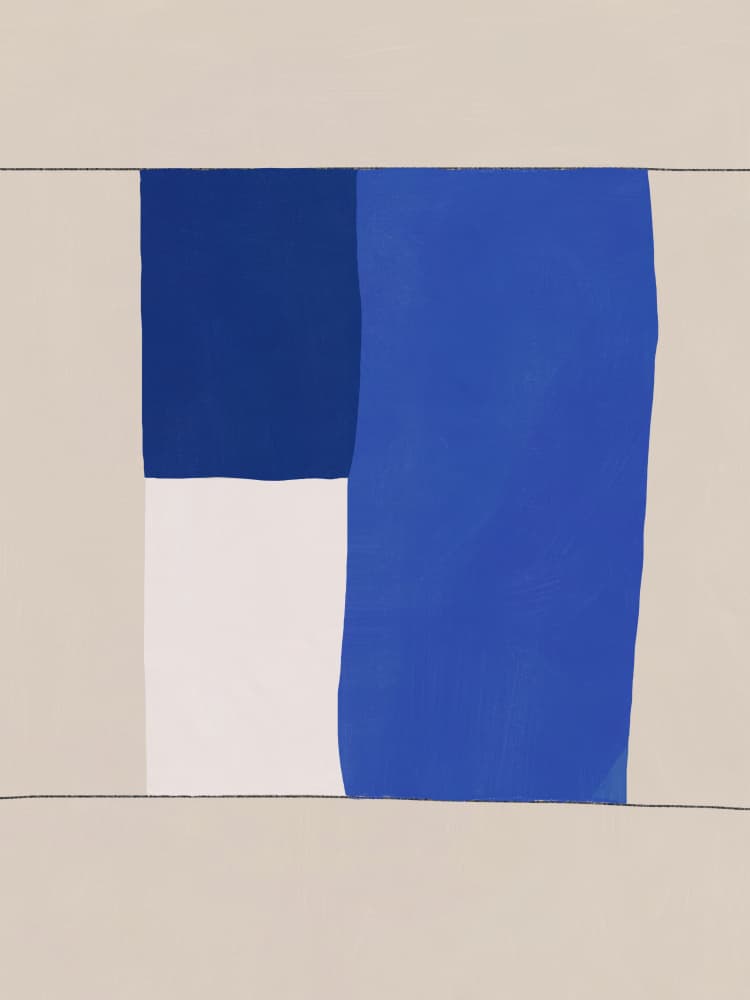 Calm Geometric Blues by Little Dean — canvas wall art