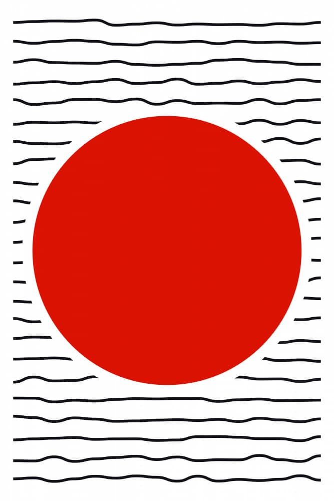 Abstract Red Sun Waves by jay stanley — canvas wall art