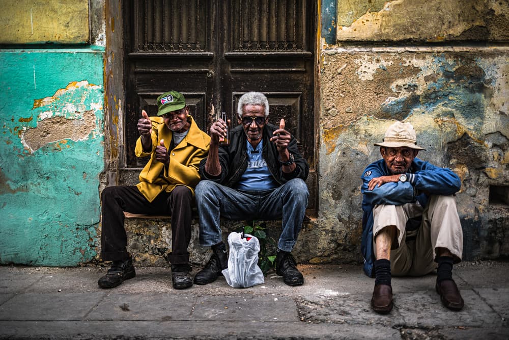 Smiling Cuban Street Men by Marco Tagliarino — canvas wall art