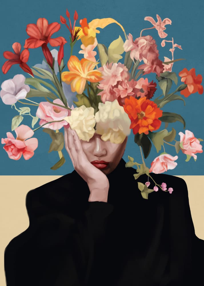 Flowering Thoughts by Nadjaa — canvas wall art