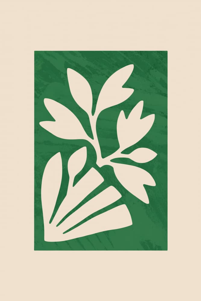 Minimal Botanical Cutout by cartissi — canvas wall art