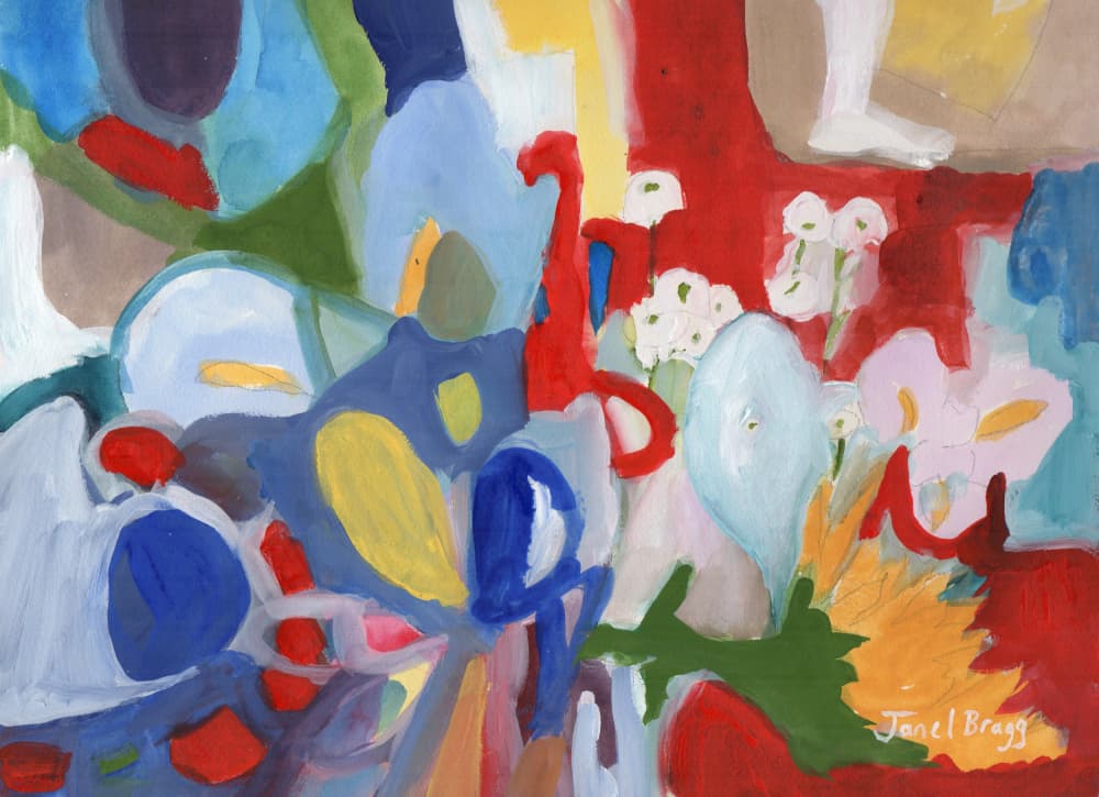 Vibrant Abstract Flowers by Janel Bragg — canvas wall art