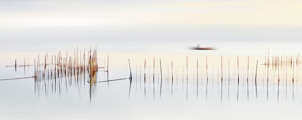 Calm Water and Blurred Boat by Juan Luis Duran — canvas wall art