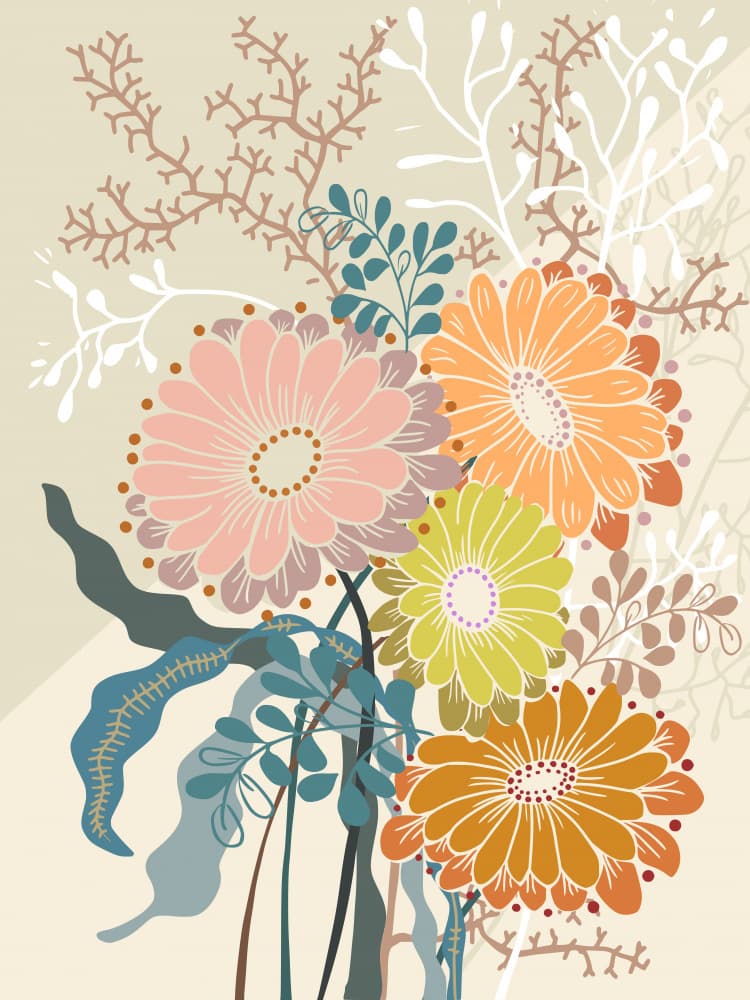 Colorful Floral Bouquet by Annick — canvas wall art